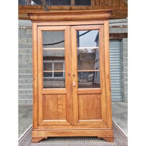 Louis Philippe Style Display Cabinet In Light Cherry Wood, Dating From The 14th Century 