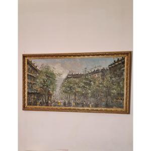 Grande huile sur toile, signée B. Rimo / Brimo,  d'époque XXème 