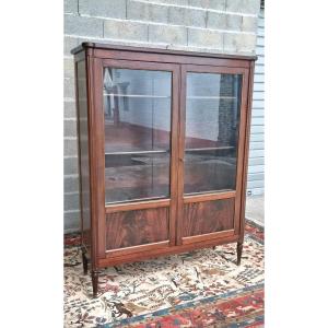 Bibliothèque vitrine en acajou,Louis XVI, d'époque XXème 