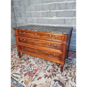 Commode en acajou Louis XVI d'époque XVIII ème 