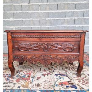 Provençal Wedding Chest, In Solid Cherry Wood, Louis XV Period, 18th Century