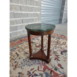 Round Tripod Mahogany Pedestal Table, Empire / Return From Egypt, Circa 19th Century