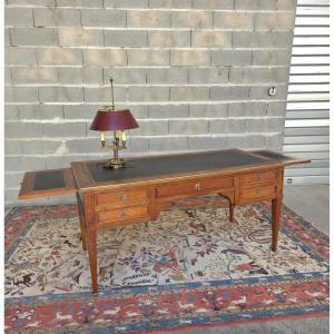 Cherry Wood Middle Flat Desk, Louis XVI - Directoire, 20th Century Period