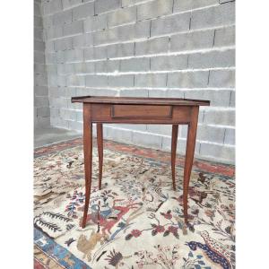 Walnut Writing Desk, Louis XV Style, Cambered Legs, 19th Century