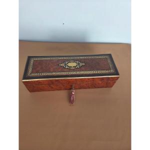 Napoleon III Box, Boulle Marquetry, Loupe And Mother Of Pearl, Napoleon III, XIXᵉ Period.
