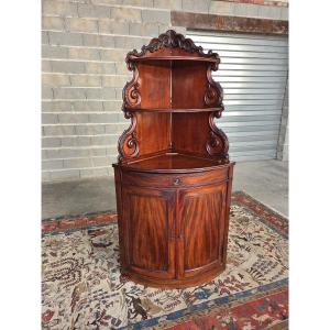 Victorian Mahogany Corner Cabinet. England, Circa 1860–1880. 19th-century Period Piece