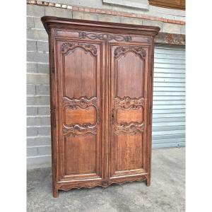 Solid Oak Cabinet With Carved And Molded Details. Louis XV Style, 18th Century.