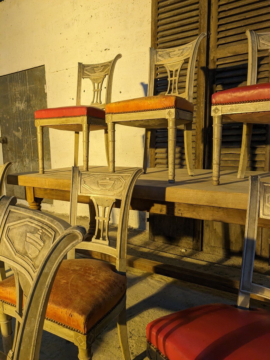 Suite De 8 Chaises De Style Directoire-photo-2