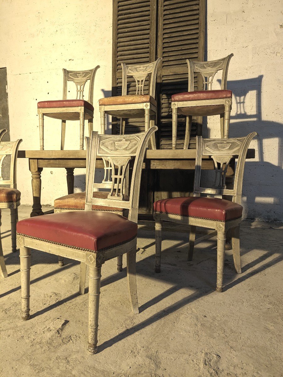 Suite De 8 Chaises De Style Directoire-photo-3
