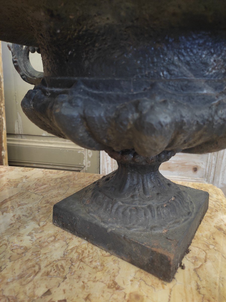Pair Of Cast Iron "chambord" Vases.-photo-4