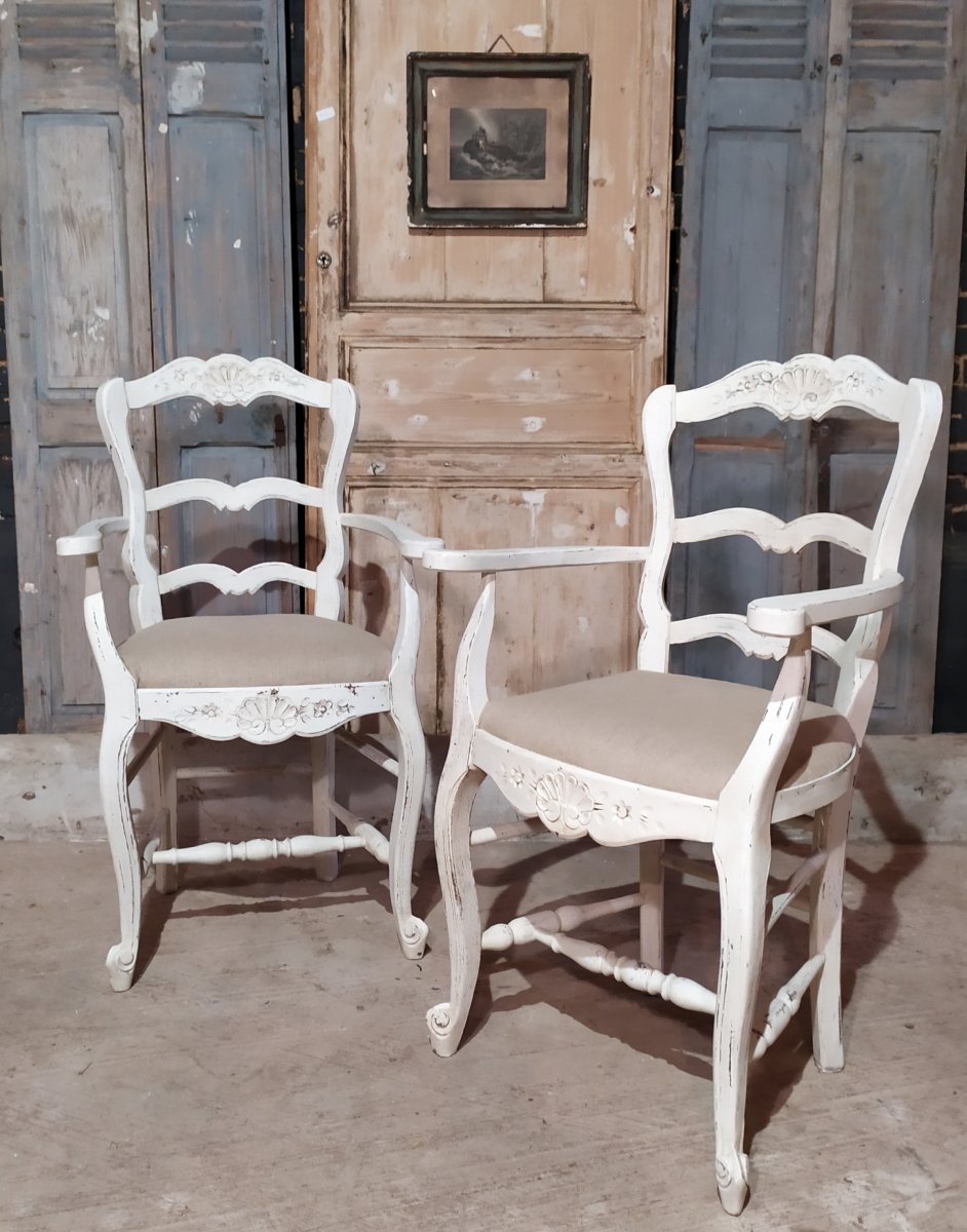 Pair Of Neo-rustic Armchairs
