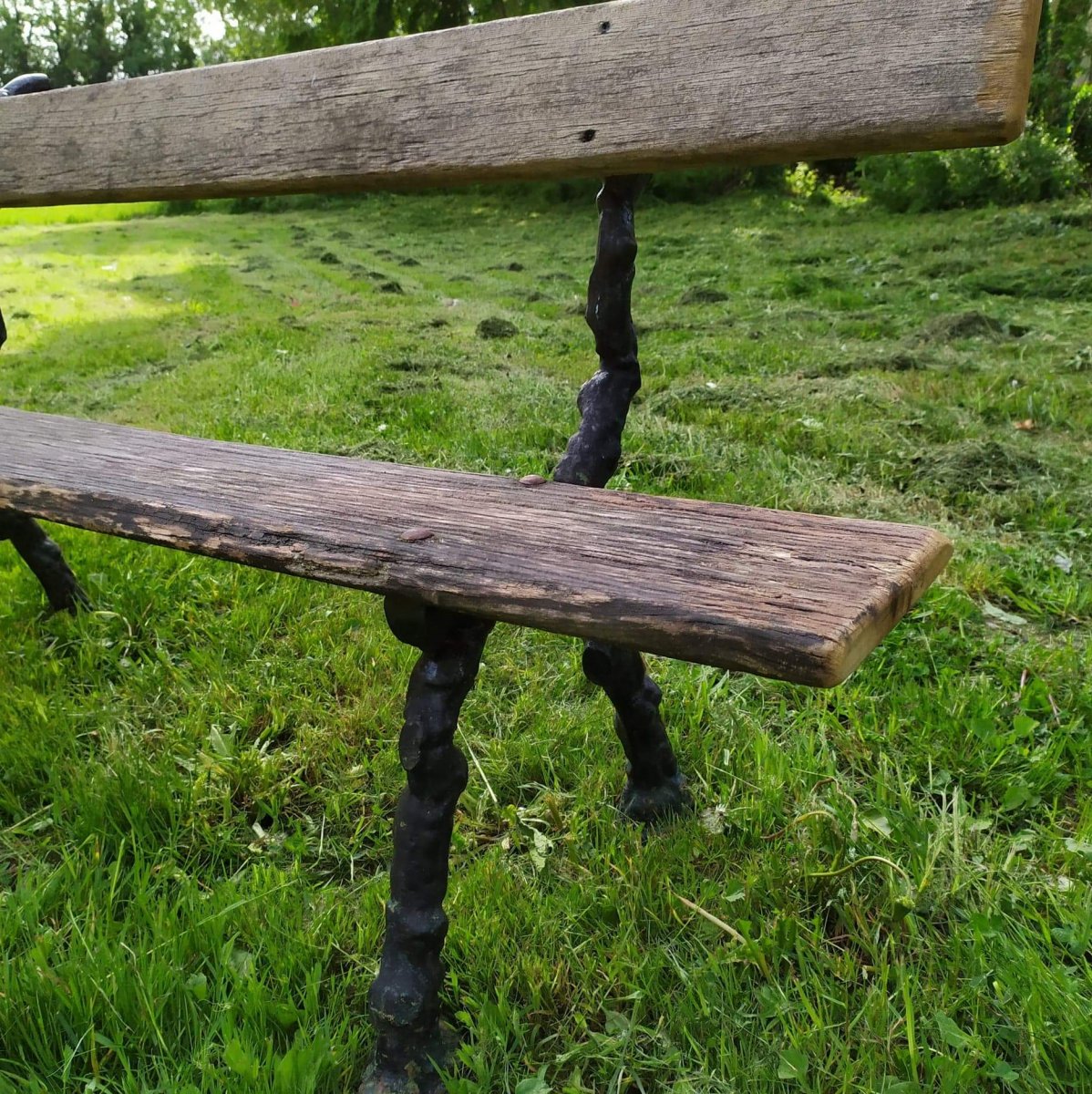 Banc De Jardin Pieds En Fonte-photo-3