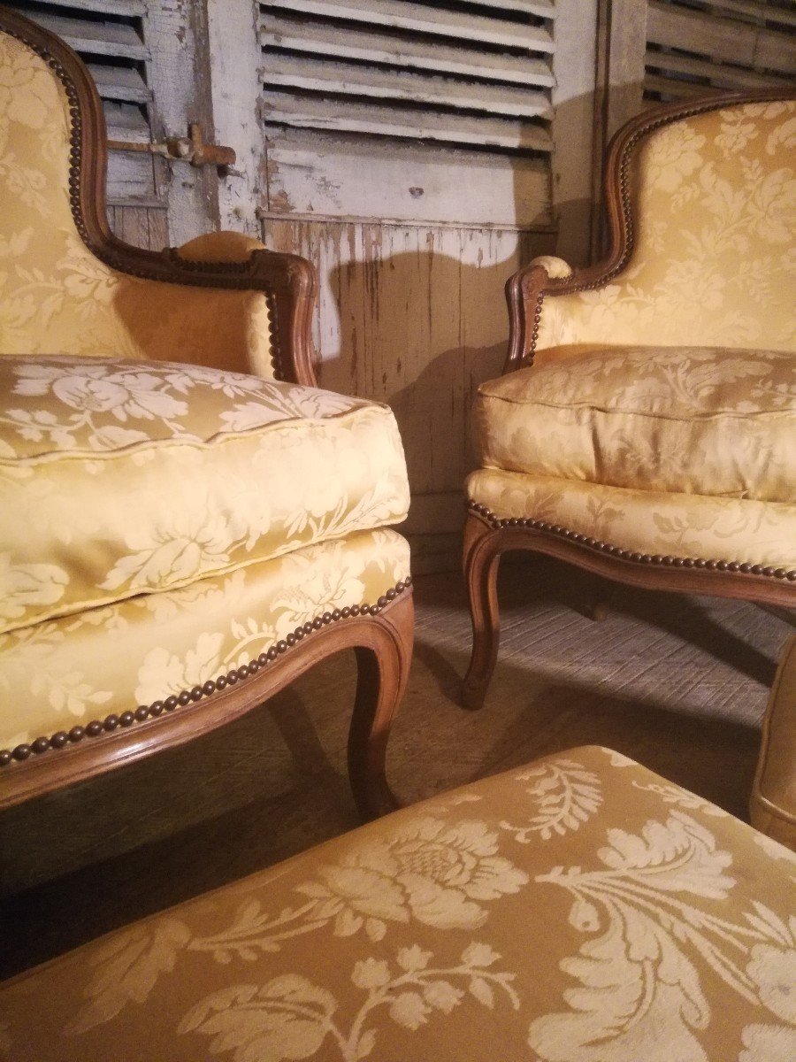 Paire De Bergères De Style Louis XV-photo-3