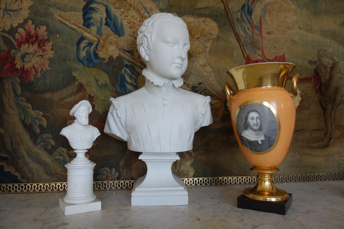 Grand Vase d'Ornement Empire En Porcelaine De Paris - François Premier-photo-6