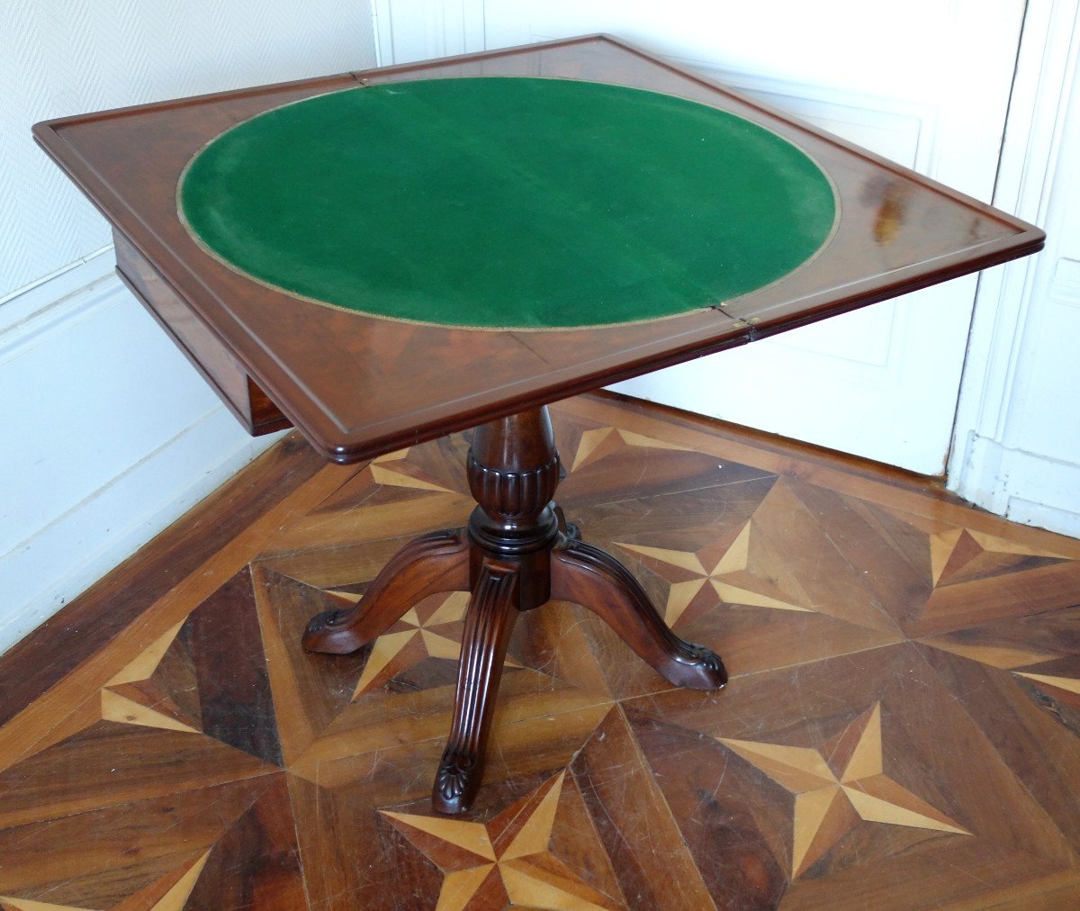 Georges-Alphonse Jacob Desmalter - Table De Jeu En Acajou d'époque Empire - estampillée-photo-4