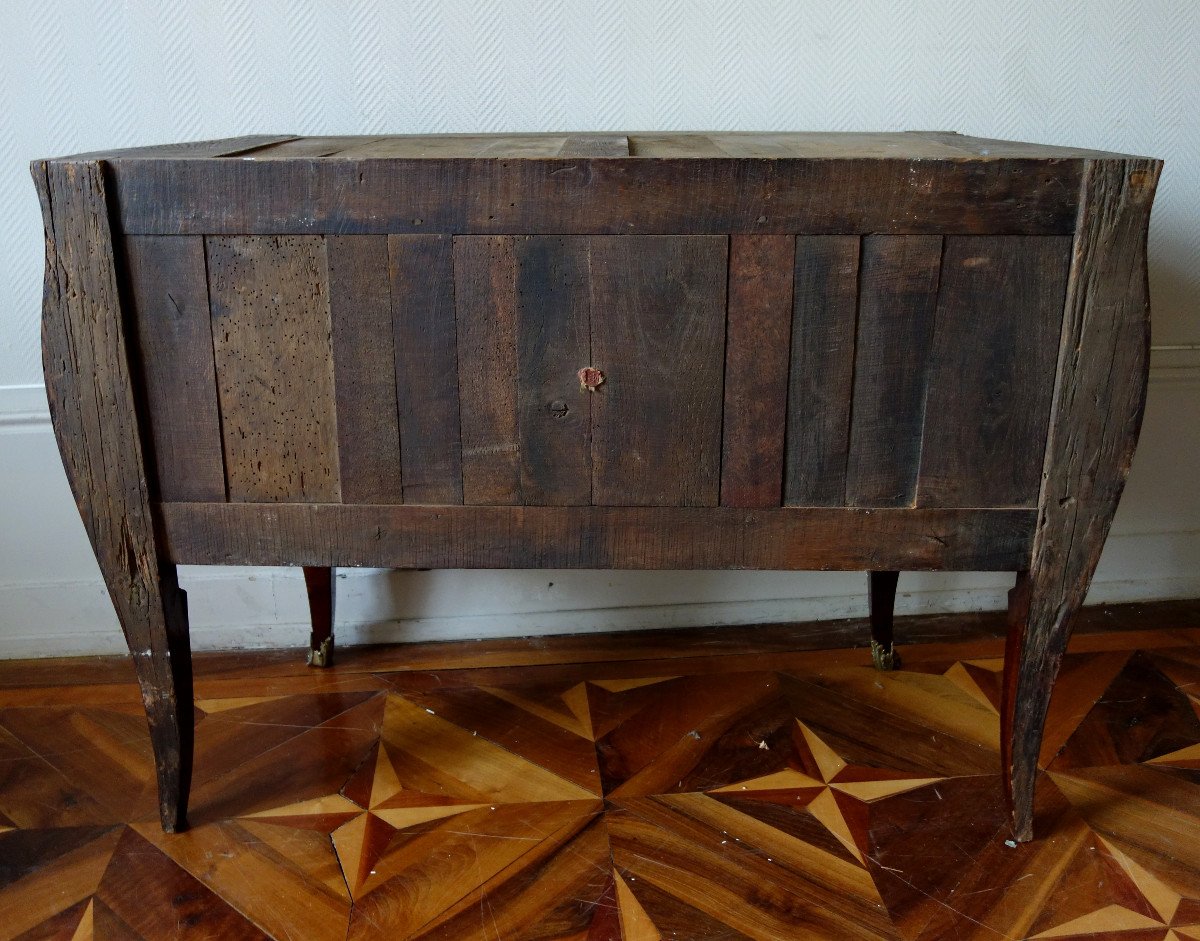 Commode Louis XV En Marqueterie De Bois De Violette-photo-7