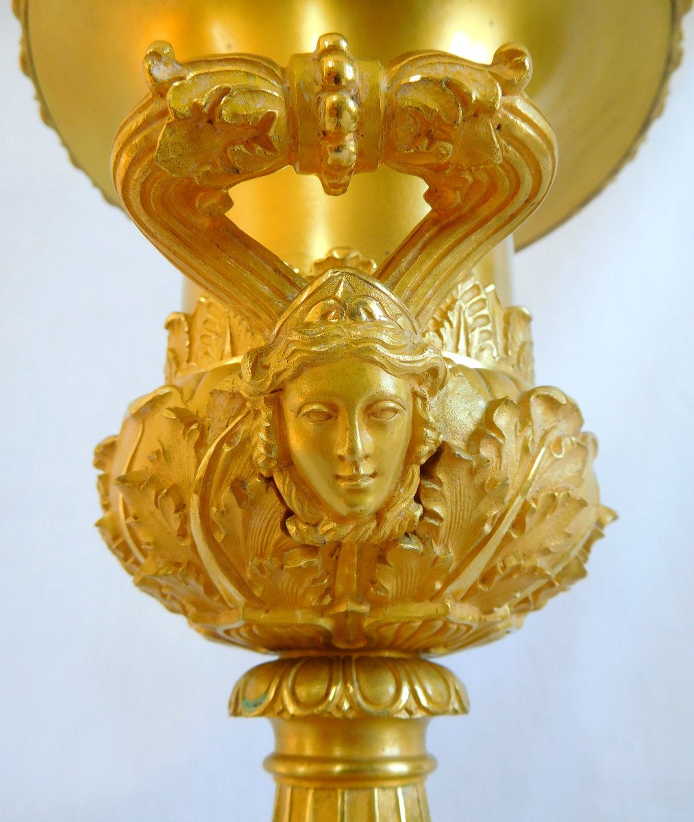 Paire De Grds Vases d'Ornement En Bronze Ciselés Et Dorés Au Mercure Attribués à Thomire 40,5cm-photo-5