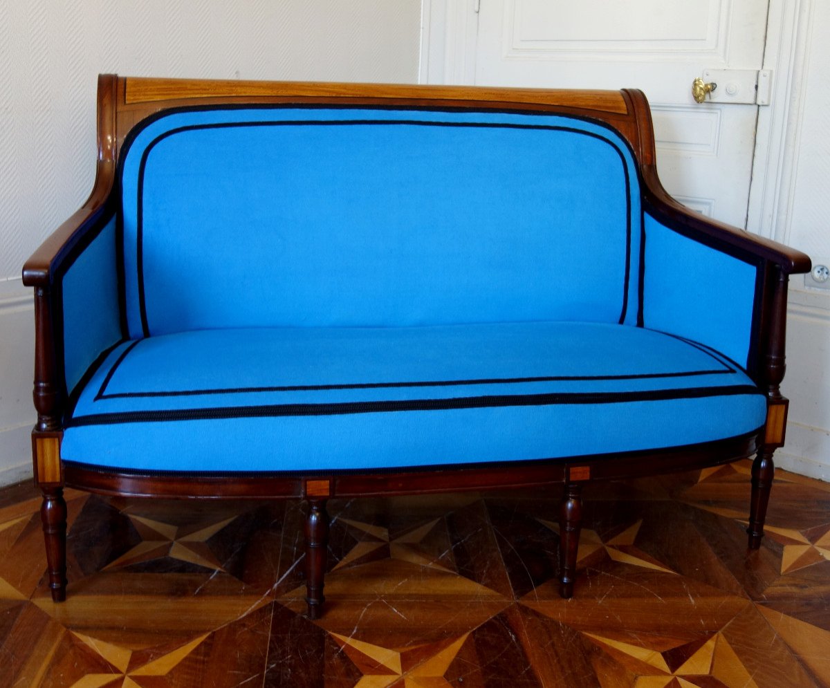 Directoire Mahogany & Lemon Tree Sofa Attributed To Jacob, Inspired By Mme Recamier At The Louvre-photo-2