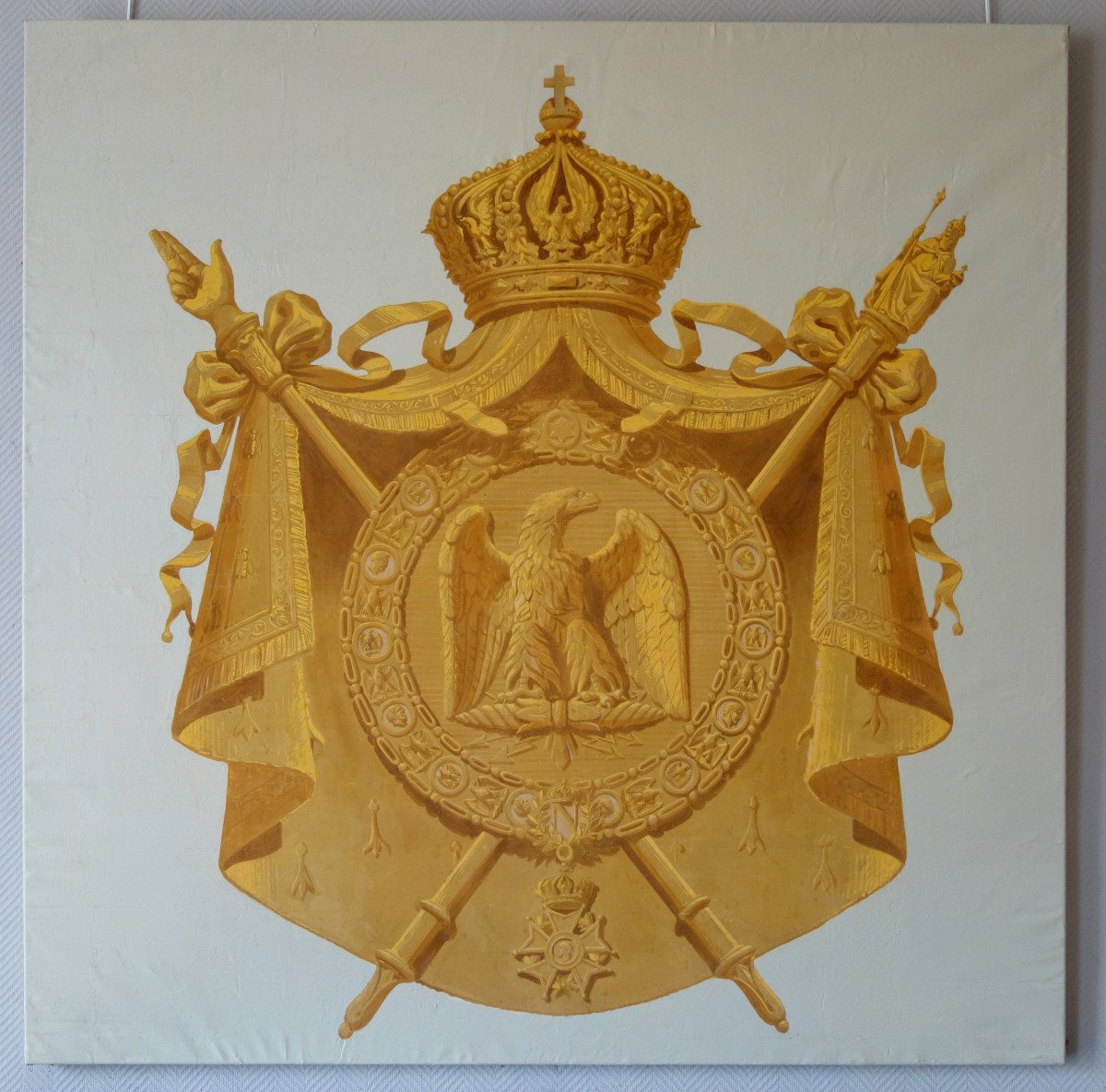 Décoration De Palais Impérial, Les Grandes Armes De Napoleon III - Hst 151cm X 151cm