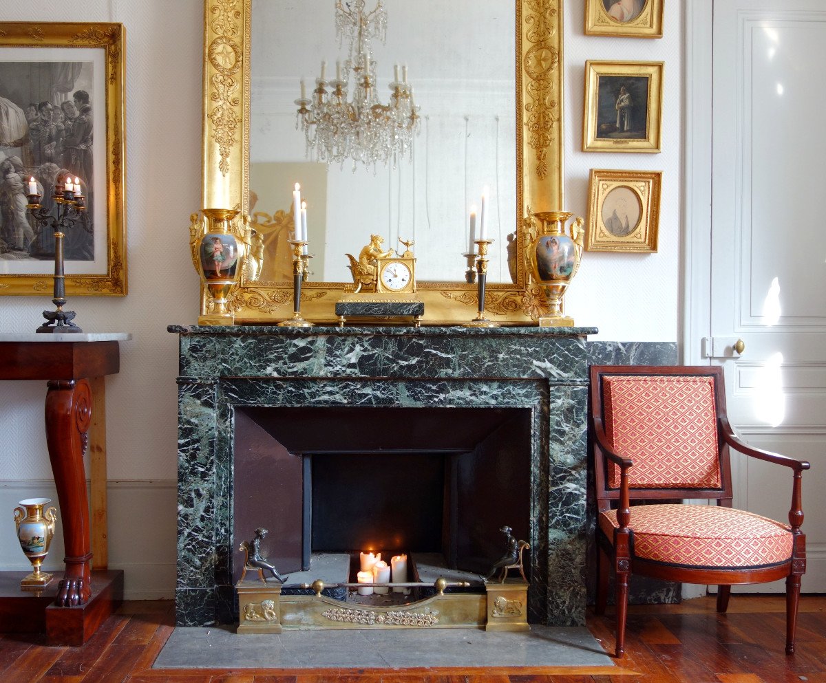 Empire Period Etruscan Fireplace Bar In Gilt Bronze, In The Taste Of Claude Galle-photo-7