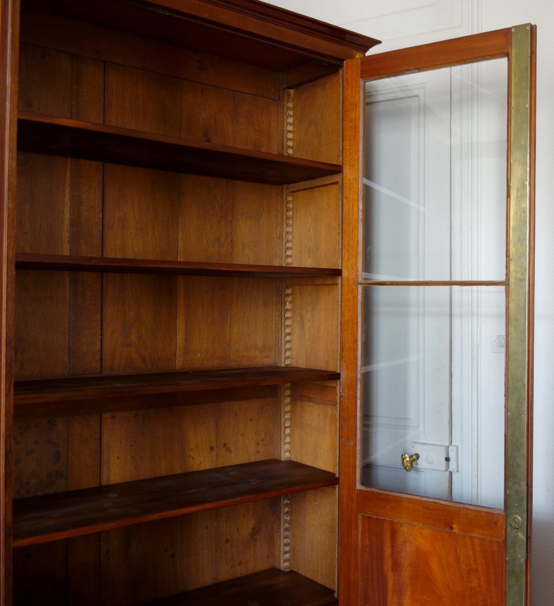 Grande Bibliothèque vitrine Louis XVI En Acajou Et Bronze Doré - Fin 18e Siècle 227x141cm-photo-2
