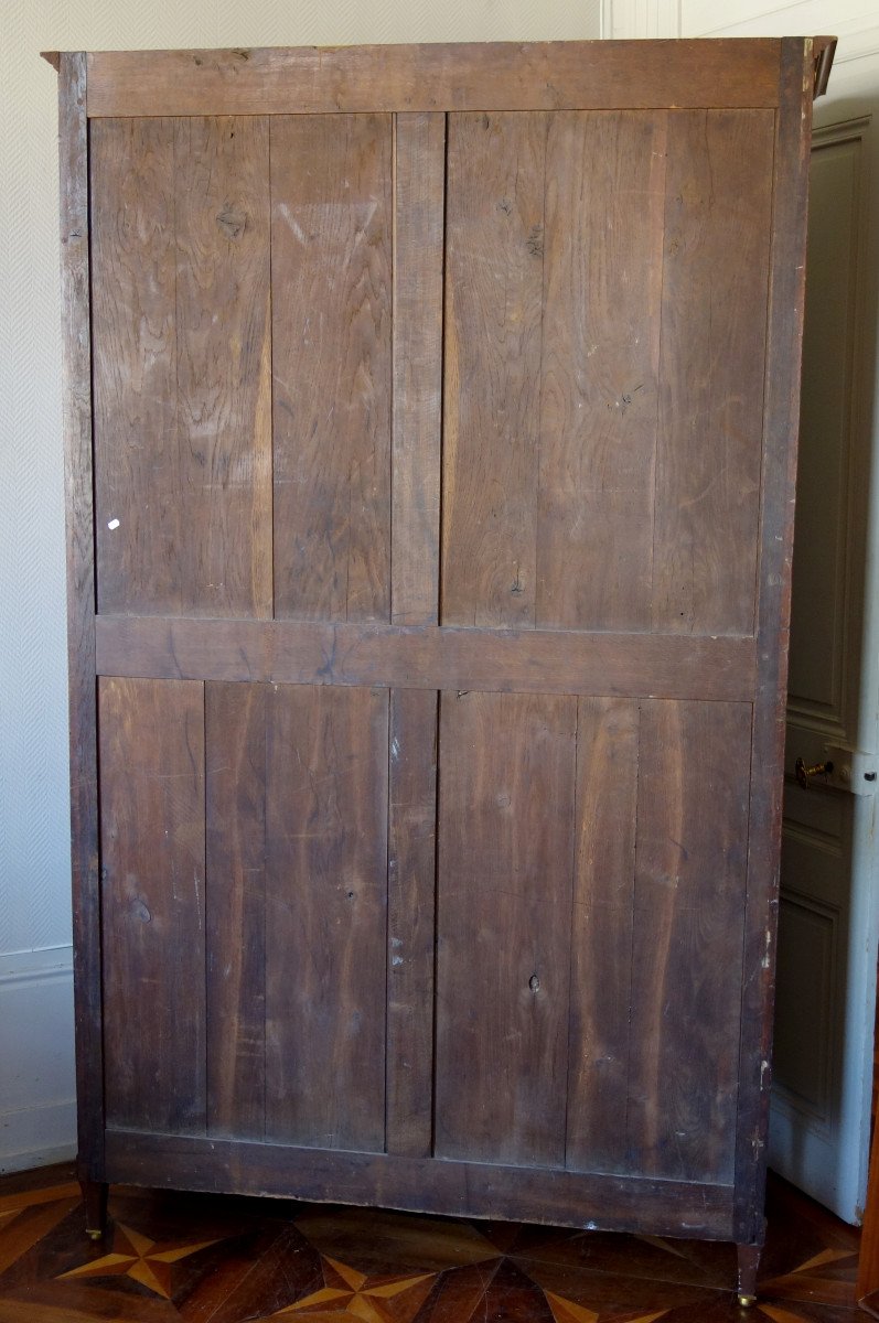 Grande Bibliothèque vitrine Louis XVI En Acajou Et Bronze Doré - Fin 18e Siècle 227x141cm-photo-6