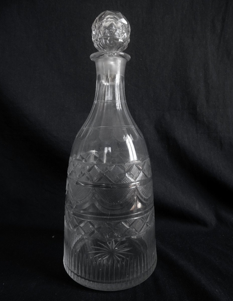 Le Creusot : Carafe à Vin / Carafe à Whisky Taillée, époque Empire Restauration Vers 1830
