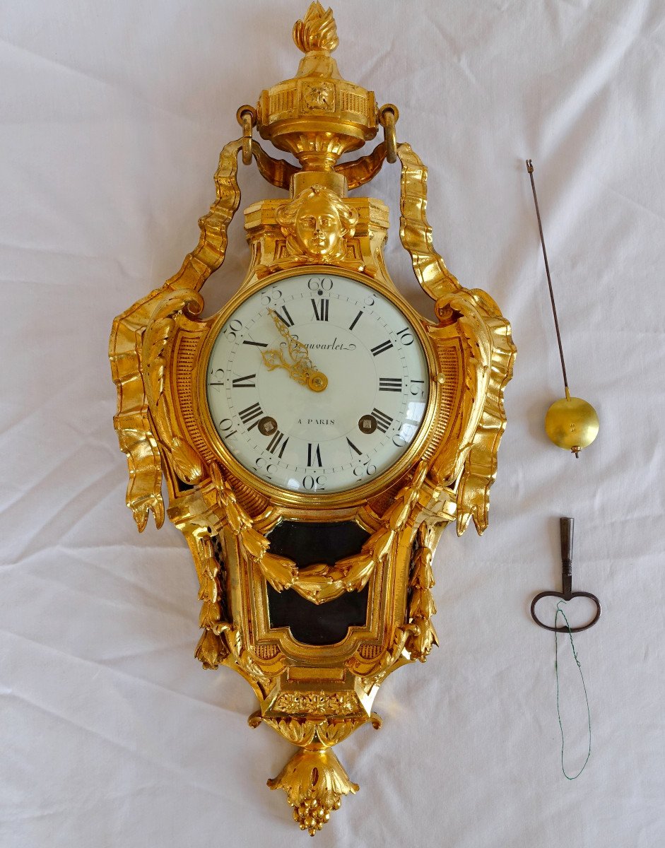 Cartel Louis XVI Chiselled & Gilded Bronze - Royal Model Of The Chateau De Versailles Osmond Beauvarlet