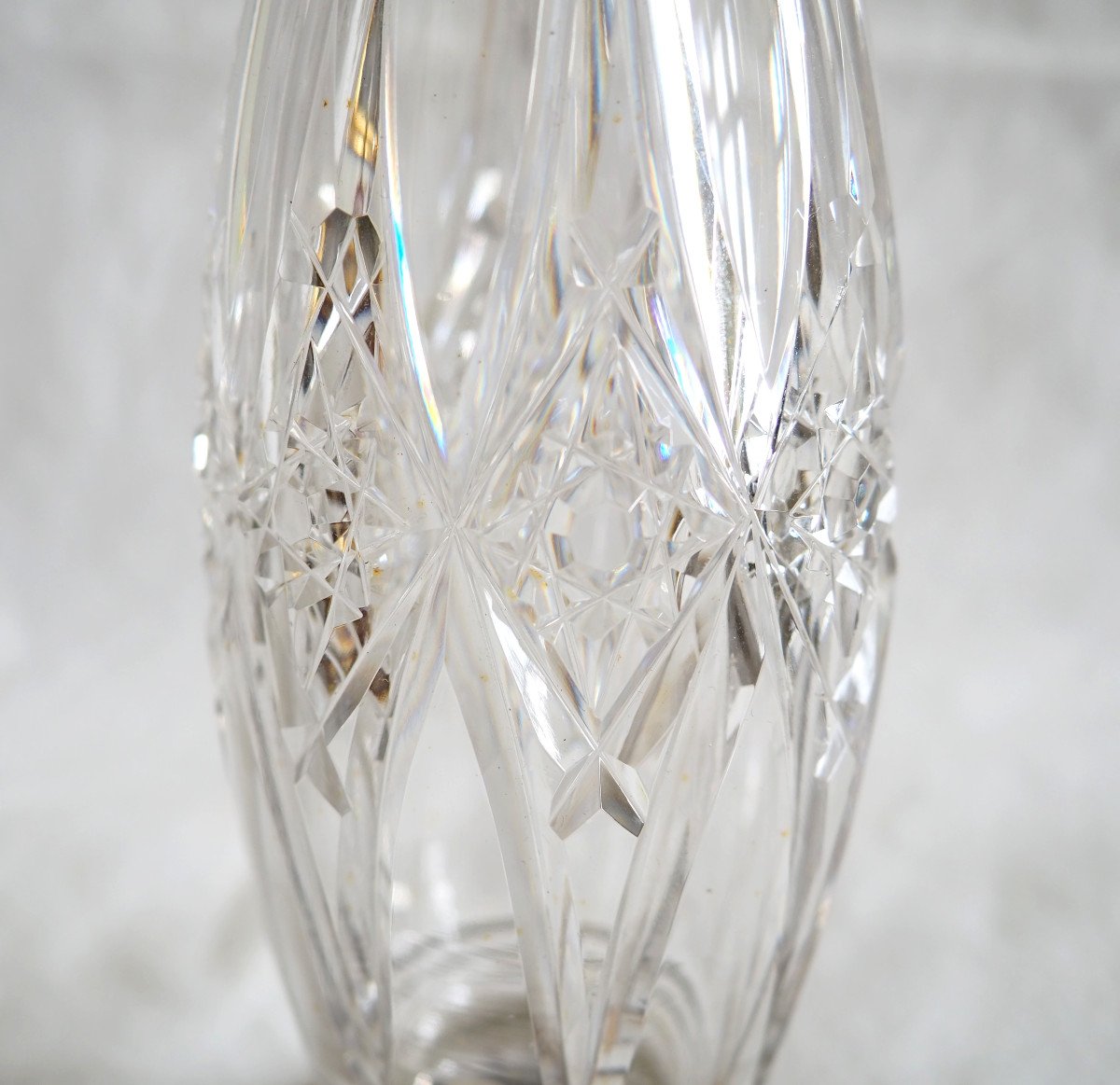 Baccarat - Pied De Lampe En Cristal Et Bronze Doré - étiquette Papier-photo-1