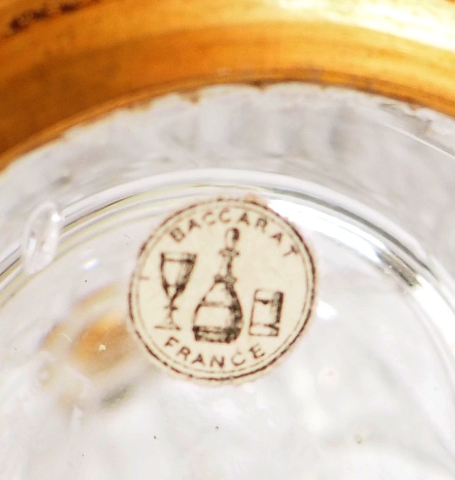 Baccarat - Pied De Lampe En Cristal Et Bronze Doré - étiquette Papier-photo-5