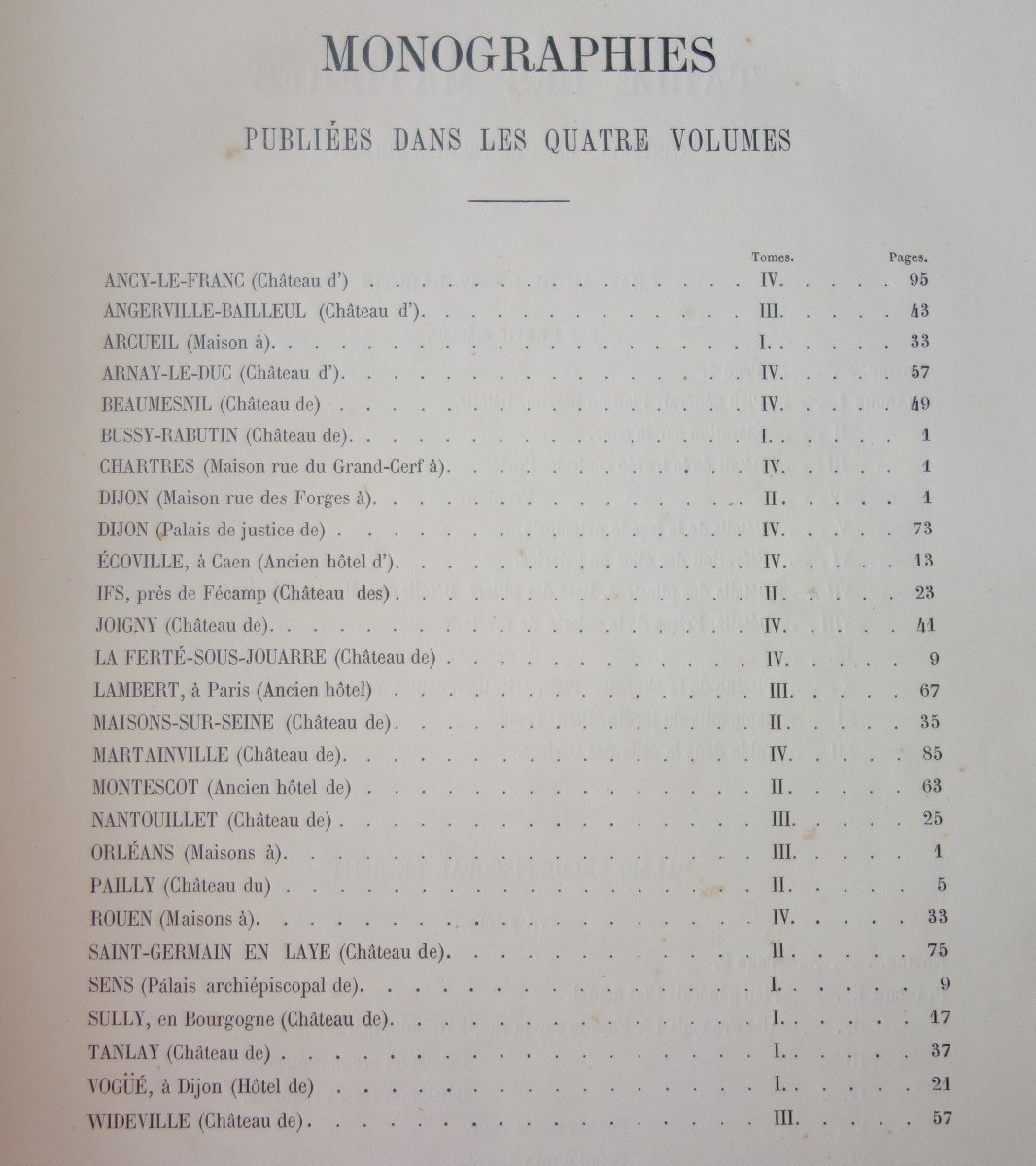 Cl. Sauvageot‎ ‎palace Castles Hotels & Houses Of France From The 15th To The 18th Century 4 Volumes In Folio-photo-5