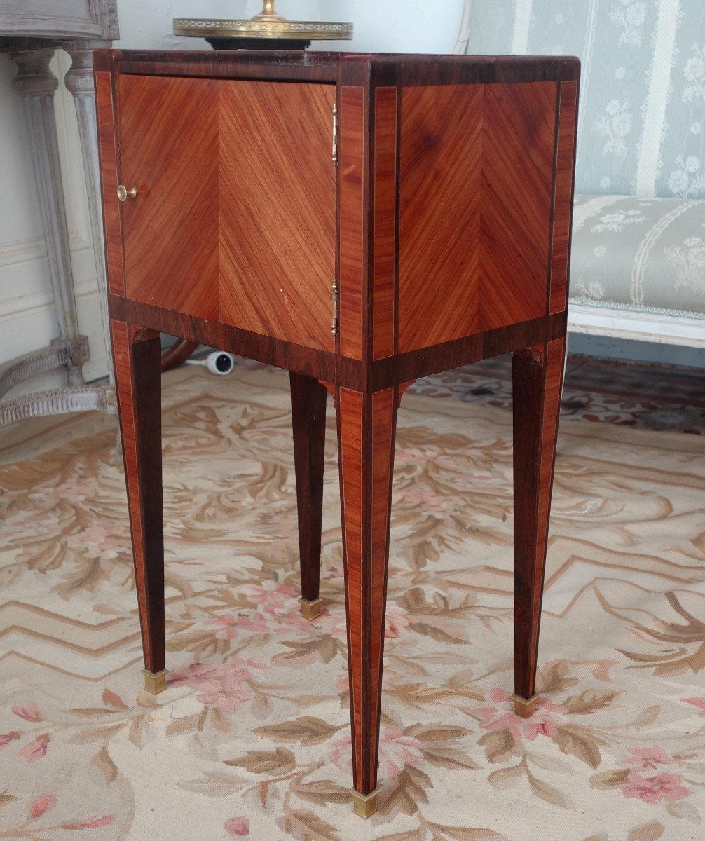 Louis XVI Salon Or Bedside Table In Rosewood Marquetry-photo-2