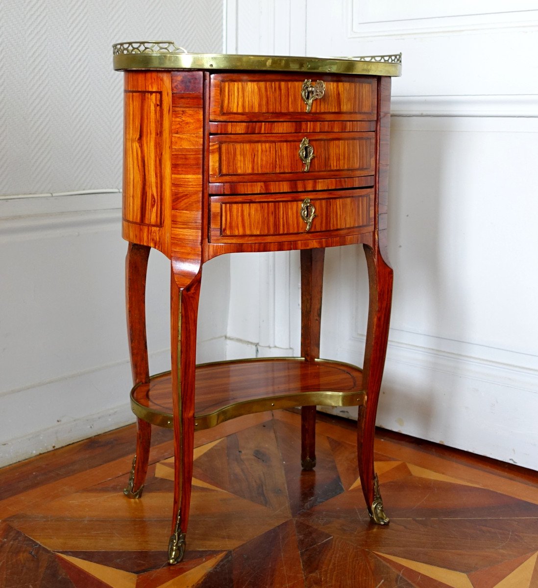 Fidelys Schey - Table De Salon écritoire En Bois De Rose, d'époque Transition - Estampille