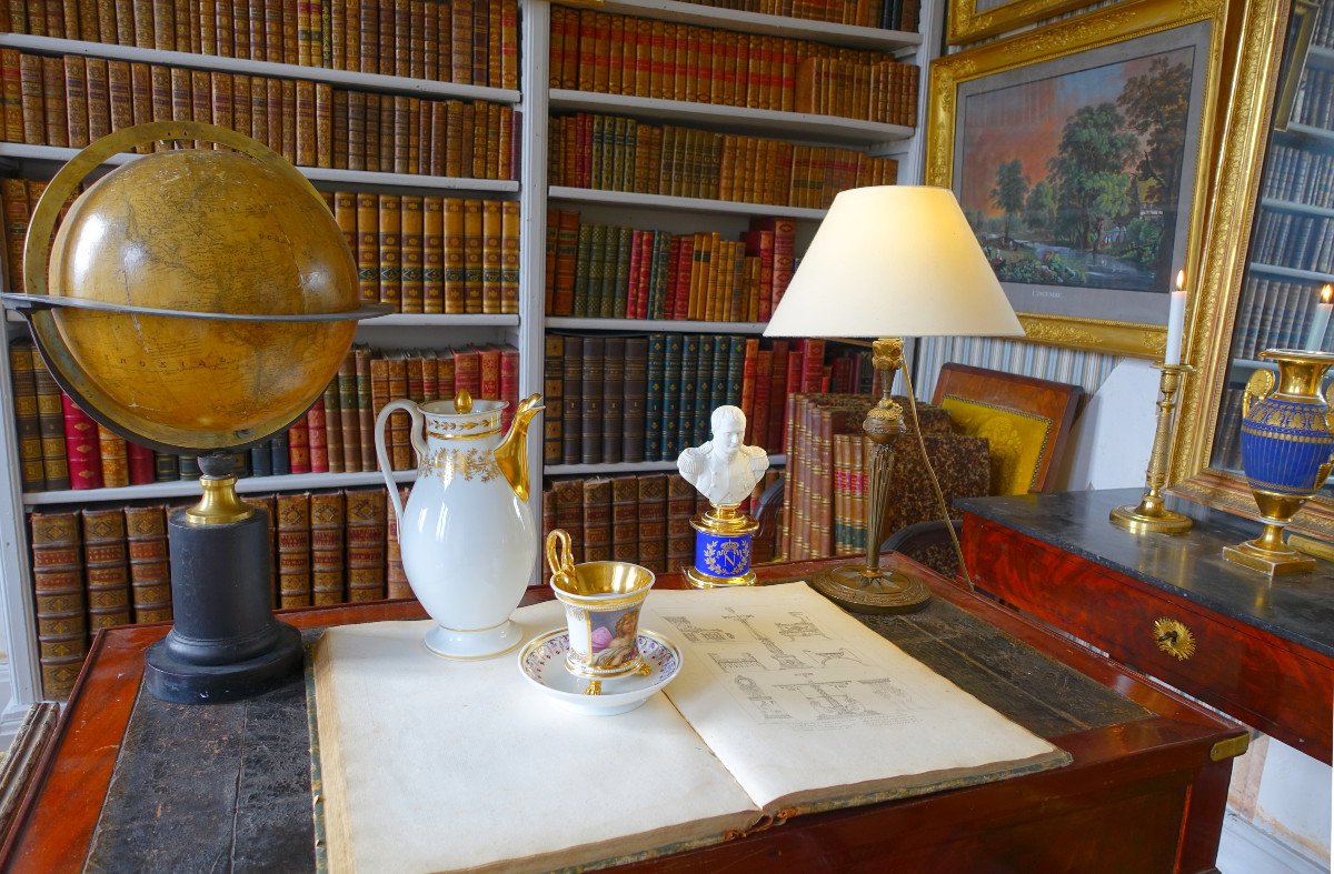 Terrestrial Globe On Blackened Wood And Brass Base - 1850 Period-photo-8