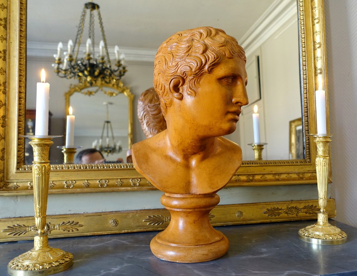 Buste à l'Antique De Jeune Homme Romain-photo-2