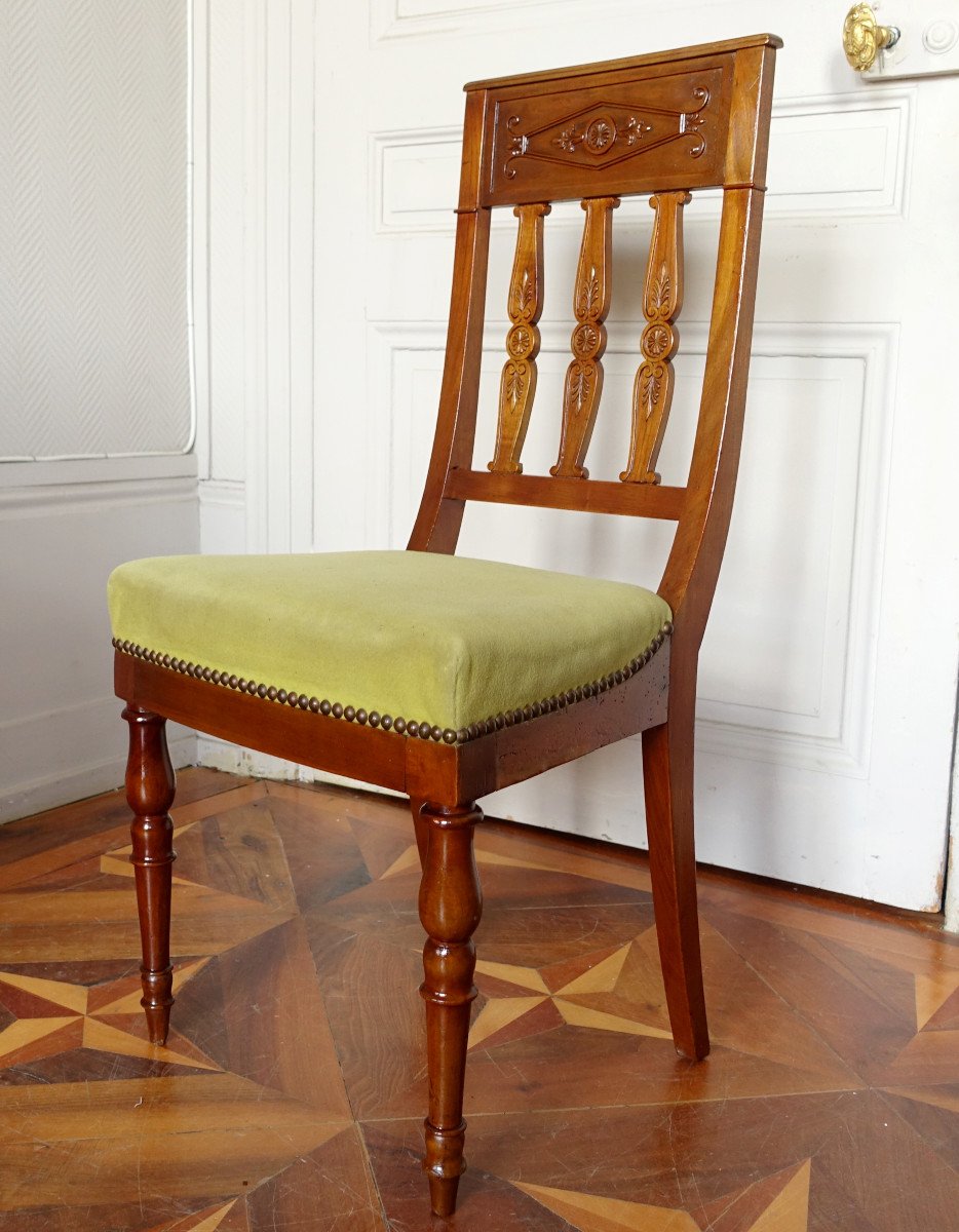 S&eacute;rie De 4 Chaises Empire d&#039;&eacute;poque Restauration -photo-4