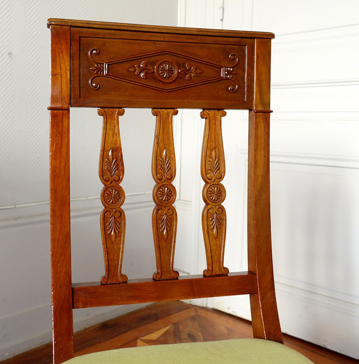 S&eacute;rie De 4 Chaises Empire d&#039;&eacute;poque Restauration -photo-4