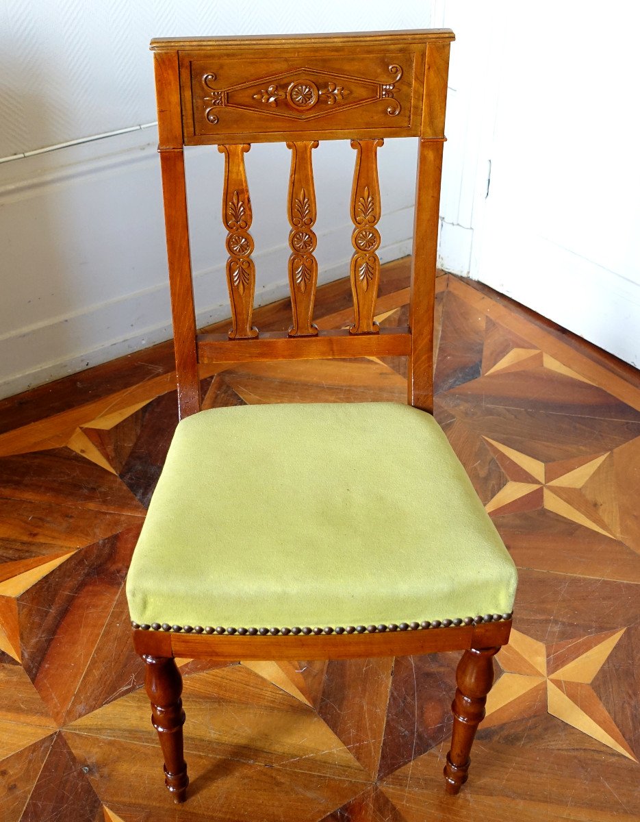 S&eacute;rie De 4 Chaises Empire d&#039;&eacute;poque Restauration -photo-5