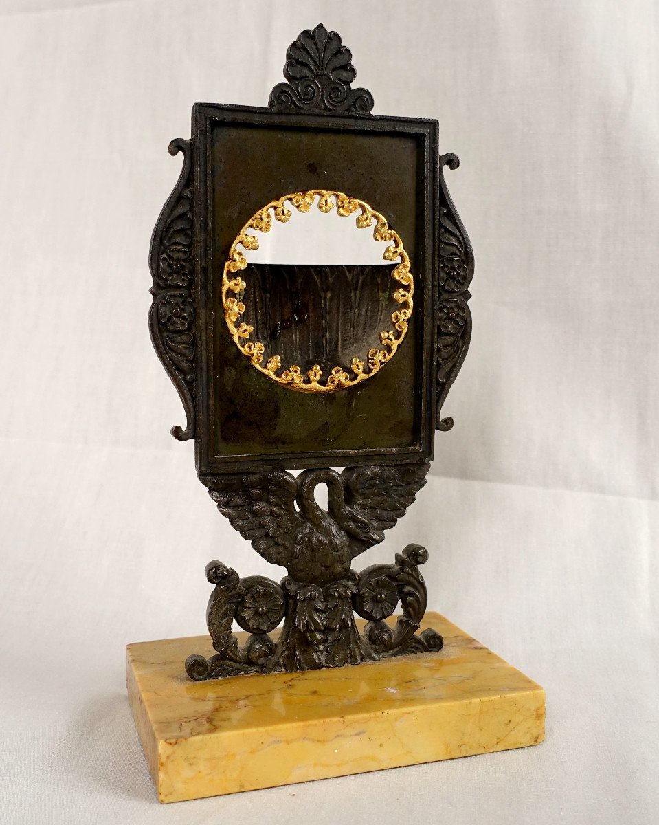 Watch Holder In Bronze And Marble - Neoclassical Work From The Empire Restoration Period - Ca 1820-photo-2