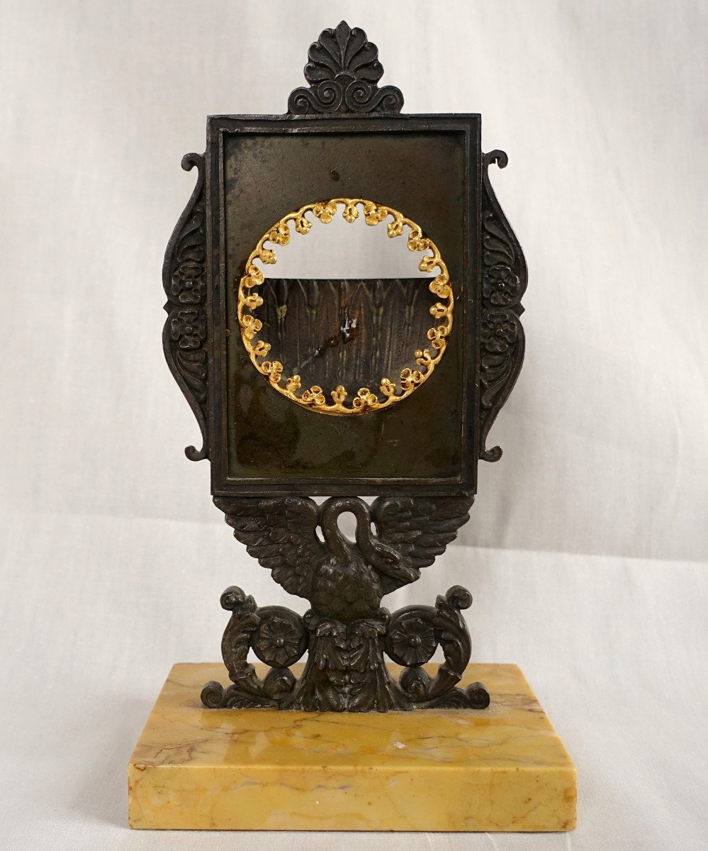 Watch Holder In Bronze And Marble - Neoclassical Work From The Empire Restoration Period - Ca 1820-photo-3