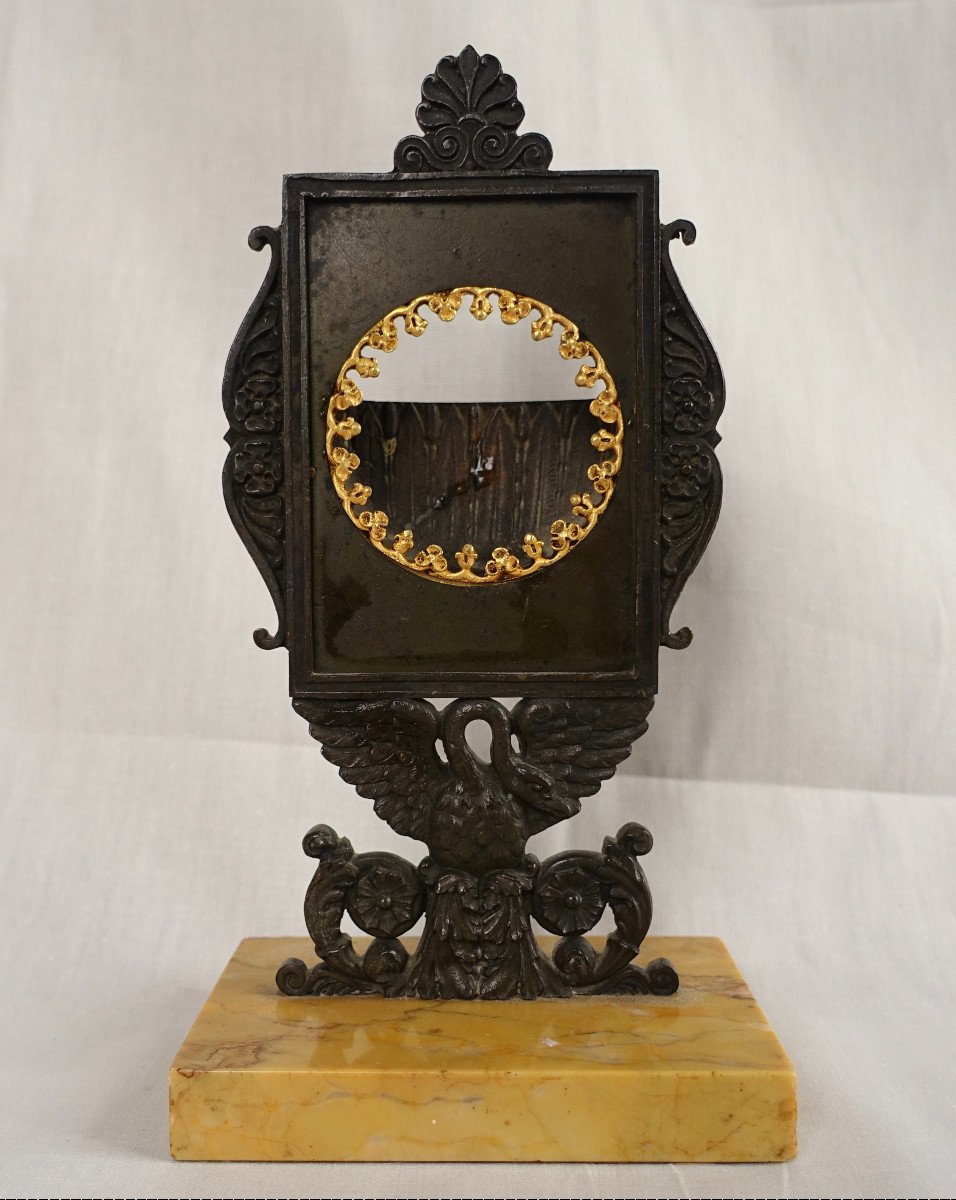 Watch Holder In Bronze And Marble - Neoclassical Work From The Empire Restoration Period - Ca 1820-photo-2