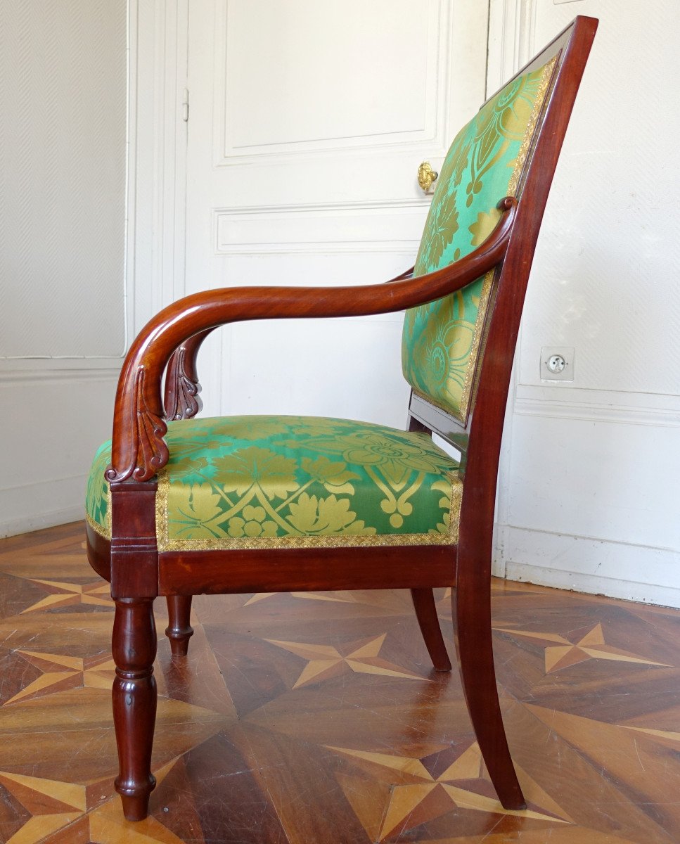 Royal Armchair By Jacob At Chateau d'Eu - Empire Period Restoration Stamp And Inventory-photo-3