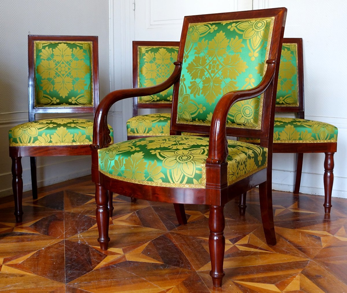 Royal Armchair By Jacob At Chateau d'Eu - Empire Period Restoration Stamp And Inventory-photo-8