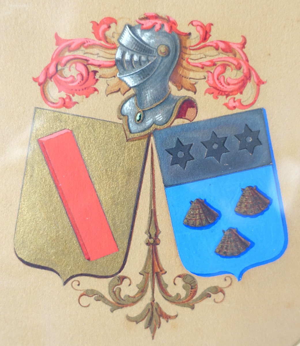 Agry In Paris - Heraldic Project Of Coat Of Arms Of Alliance - Gouache-photo-3