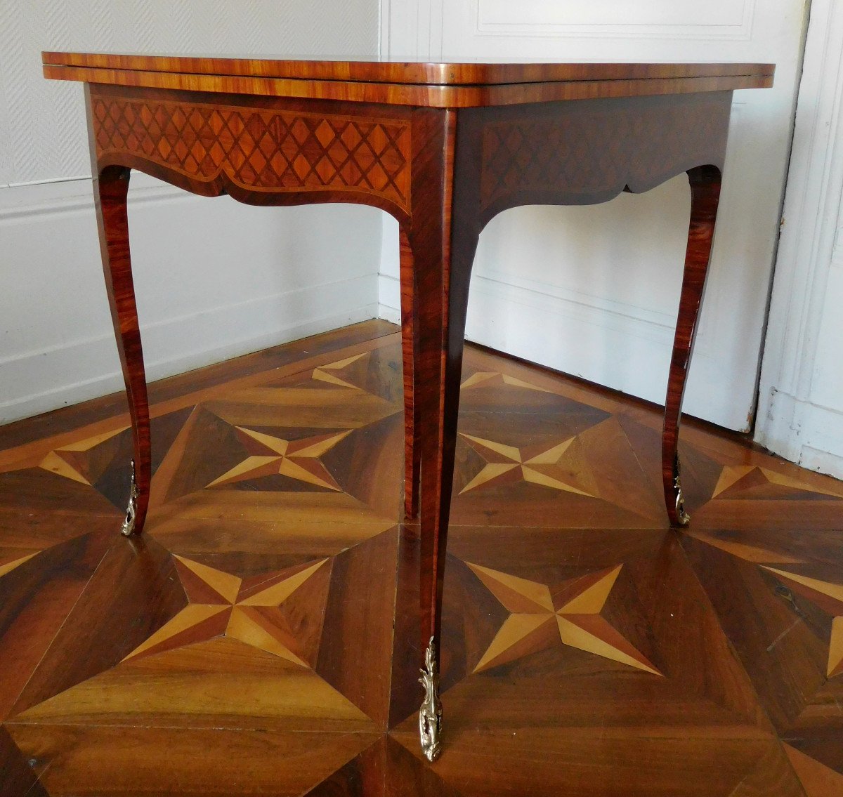 Louis XV Period Game Table In Marquetry-photo-1