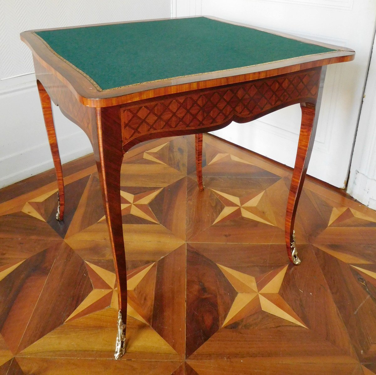 Louis XV Period Game Table In Marquetry-photo-3