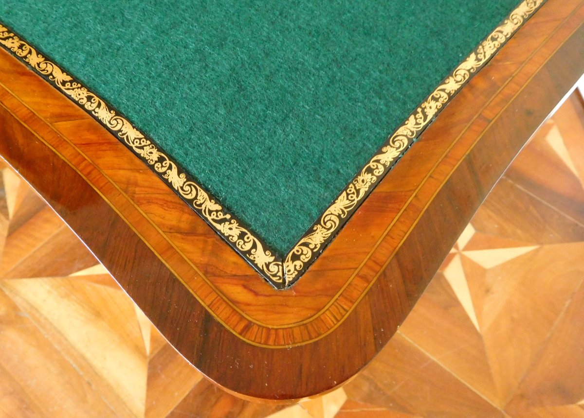 Louis XV Period Game Table In Marquetry-photo-6