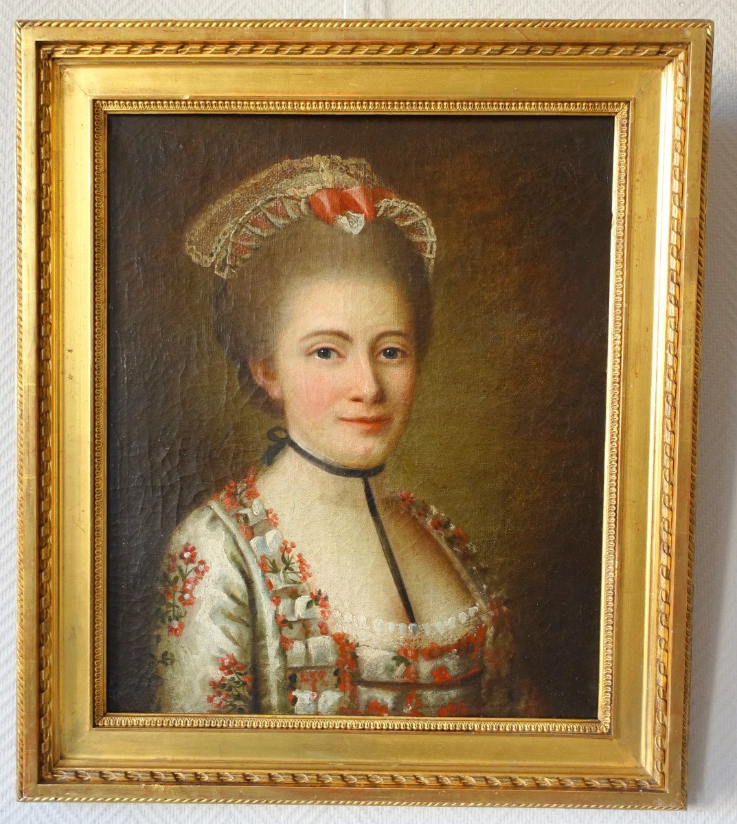Ecole Française Du 18e Siècle, Portrait d'Aristocrate Signé Et Daté Melle Porcher 1768 - Hst