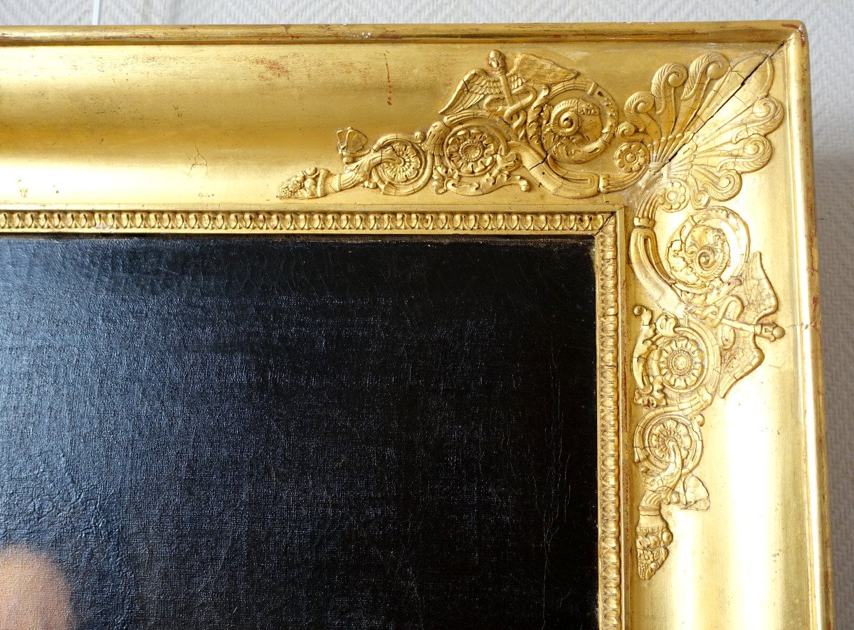 grand Portrait d'Un capitaine De Cuirassiers Officier de l'Empire, Vers 1820 HST 93x113cm-photo-7