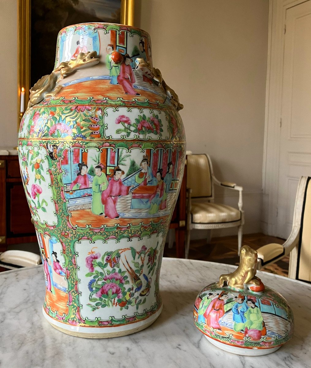 Fine Canton Porcelain Vase / Potiche, China, 19th Century - 45,5cm-photo-2